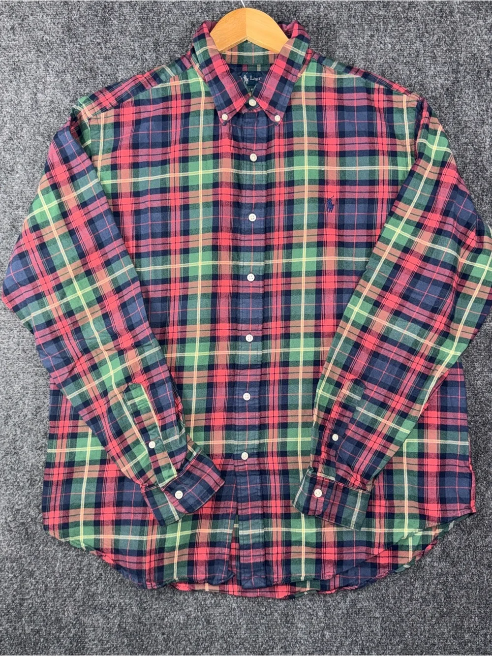 Ralph Lauren Shirt Mens XL Multicolor Plaid Button Front Long Sleeve Classic